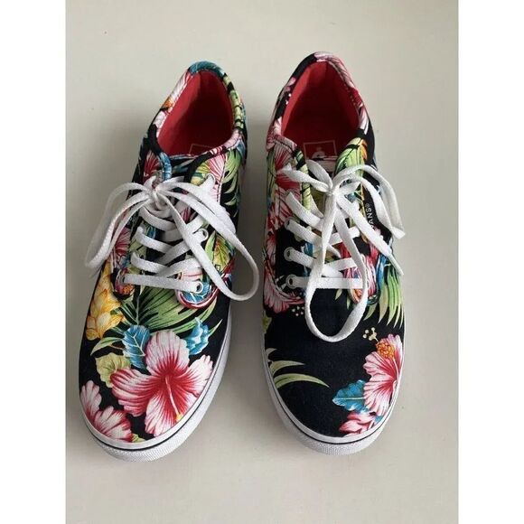 Vans Women’s Atwood Low Aloha  Low Top Hawaiian Floral Sneakers  Size 7 - Picture 2 of 7